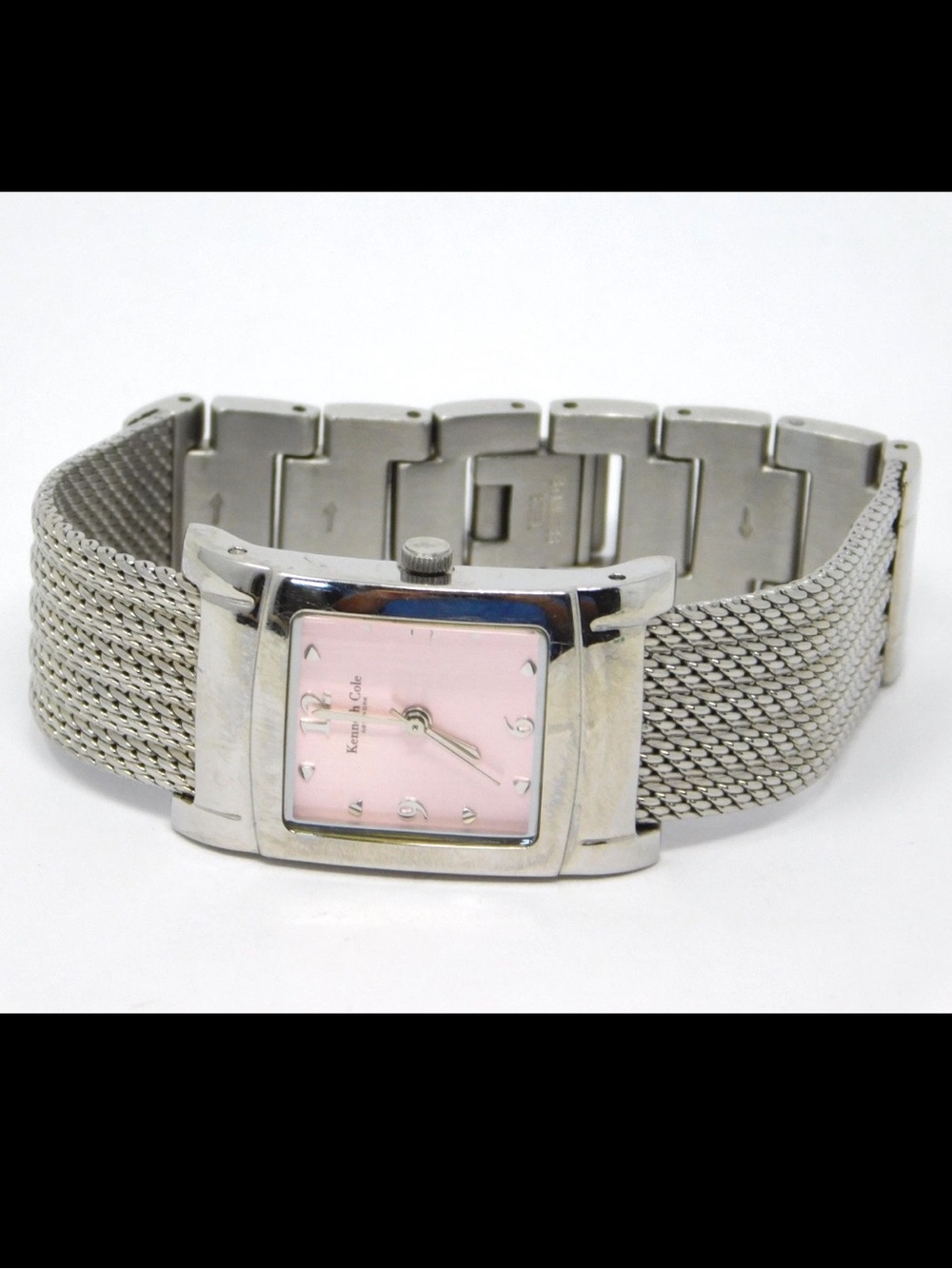 Kenneth Cole Women's KC 4419 Watch Pink Dial New York Stainless Steel Mesh 6"